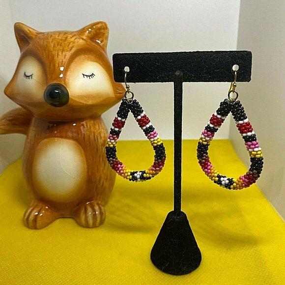 Fall Autumn CARNIVAL bead earrings Beaded jewelry - Picture 8 of 12